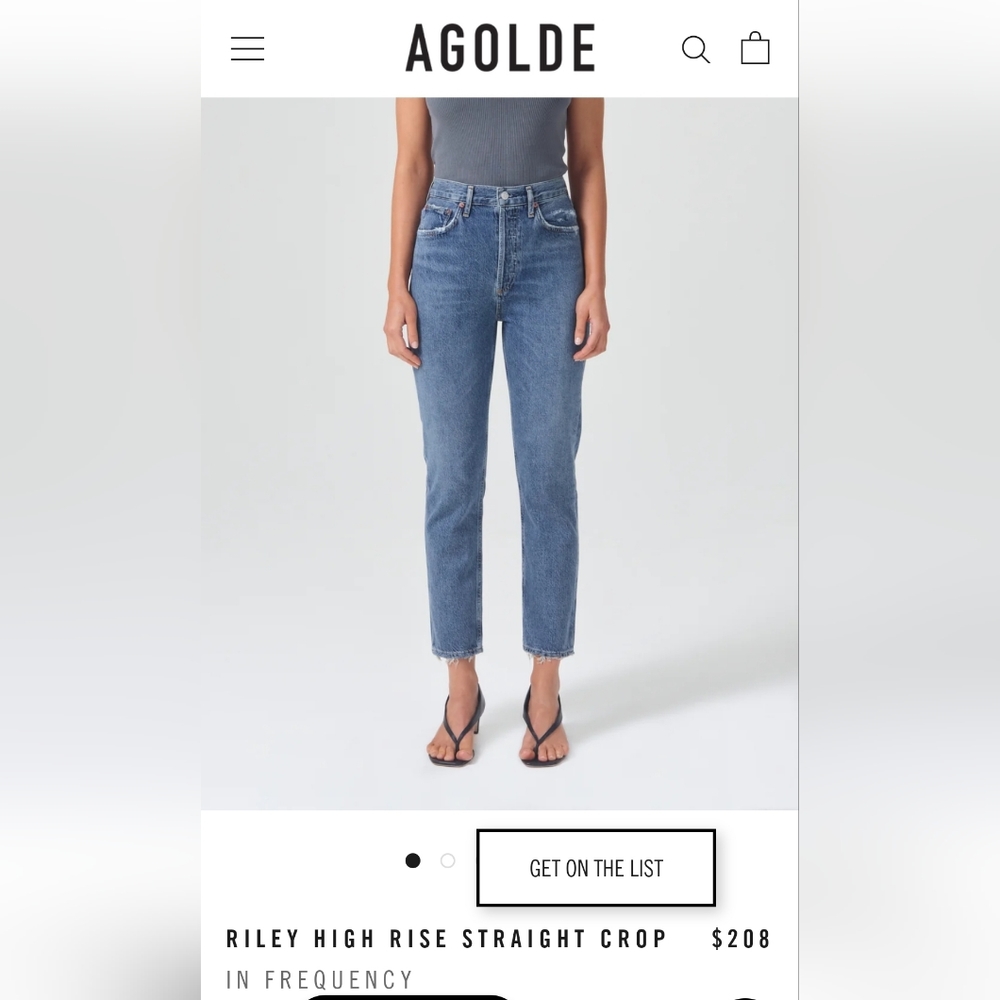 Agolde Riley High Rise Straight Crop Jeans